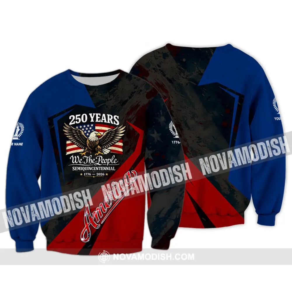Unisex Shirt - Custom 250 Years America 3D Shirt Long Sleeve / S T-shirt