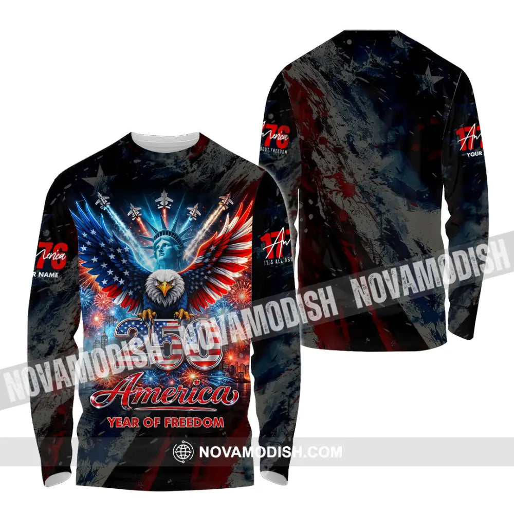 Unisex Shirt - Custom 250 Years America 3D Shirt Long Sleeve Shirt / S T-shirt