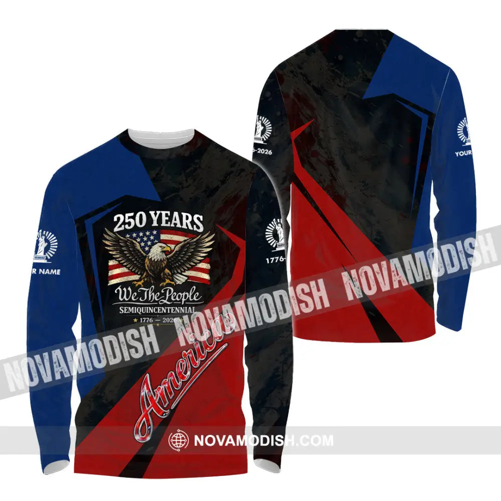 Unisex Shirt - Custom 250 Years America 3D Shirt Long Sleeve Shirt / S T-shirt