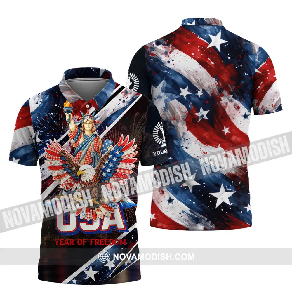 Unisex Shirt - Custom 250 Years Of United State Of America 3D Shirt Polo Shirt / S T-shirt