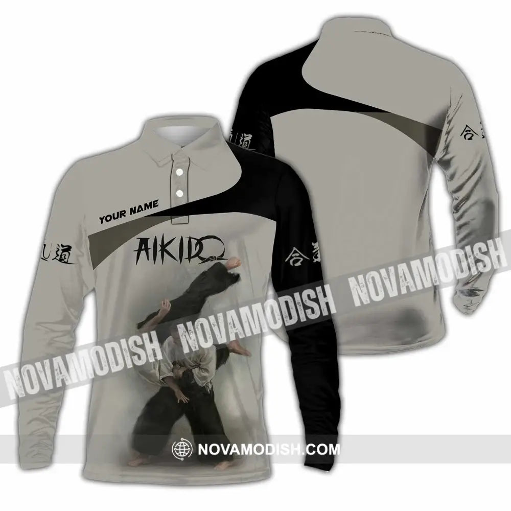 Unisex Shirt - Custom Aikido 3D Shirt Long Sleeve Polo / S T-shirt
