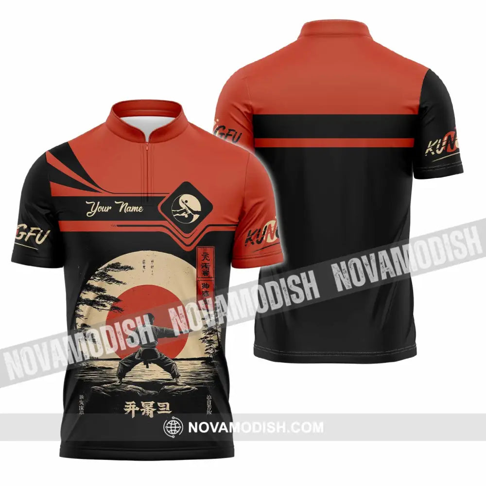 Unisex Shirt - Custom Aikido 3D Shirt Zipper Polo Shirt / S T-shirt