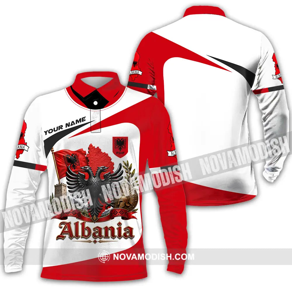 Unisex Shirt - Custom Albania Shirt - Long Sleeve Polo / S - T-shirt