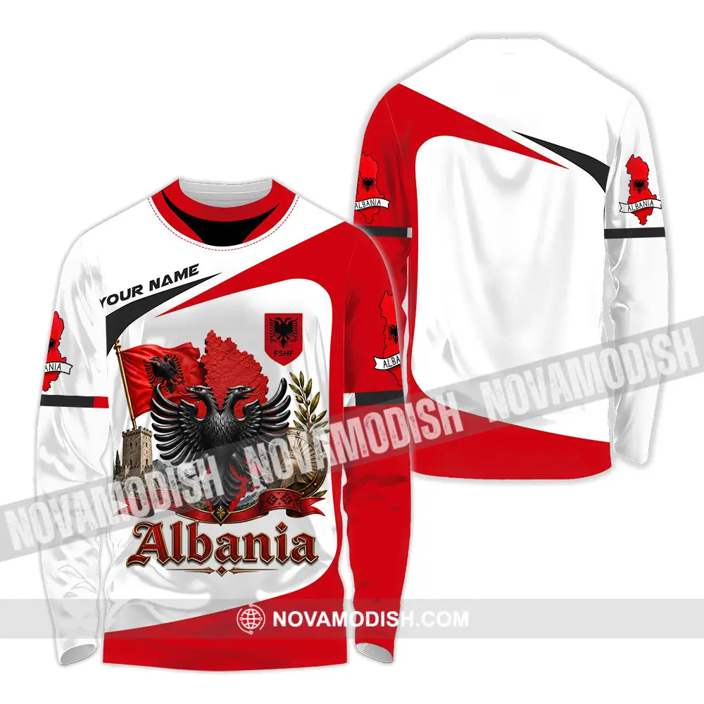 Unisex Shirt - Custom Albania Shirt - Long Sleeve Shirt / S - T-shirt