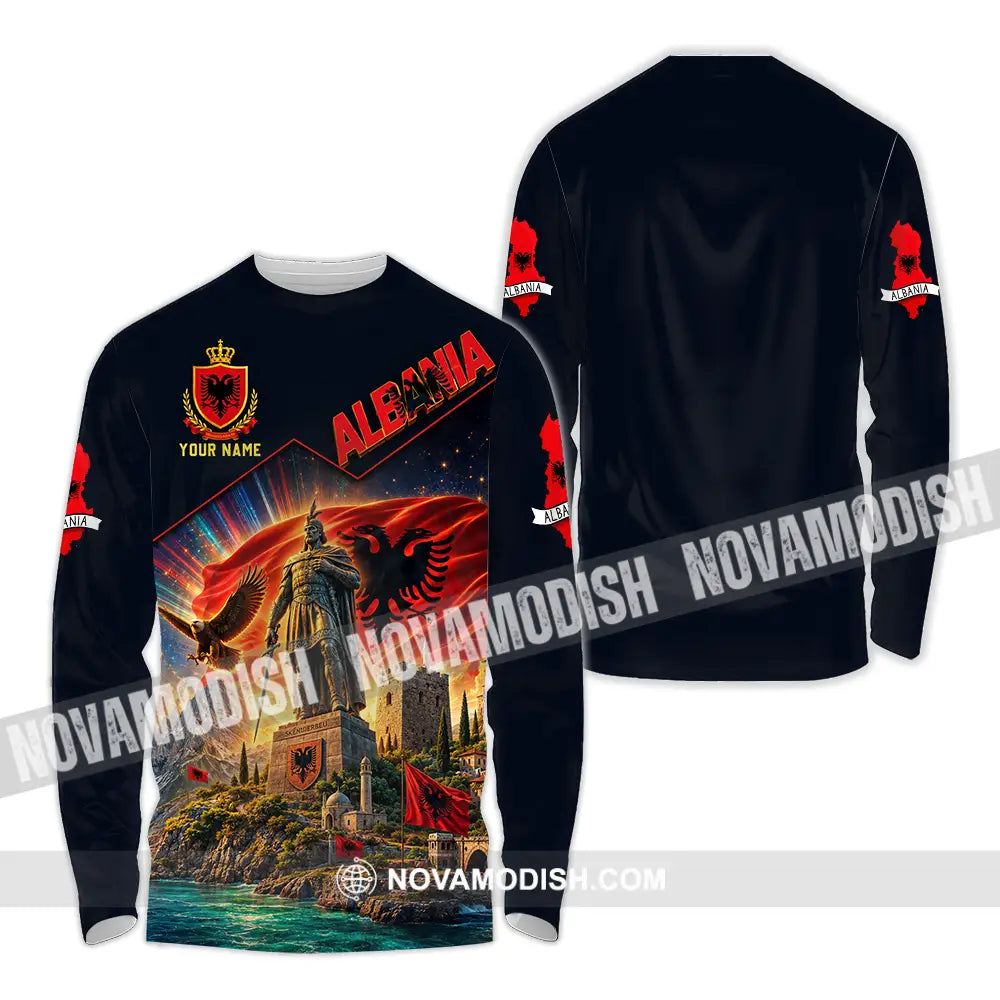 Unisex Shirt - Custom Albania Shirt - Long Sleeve Shirt / S - T-shirt