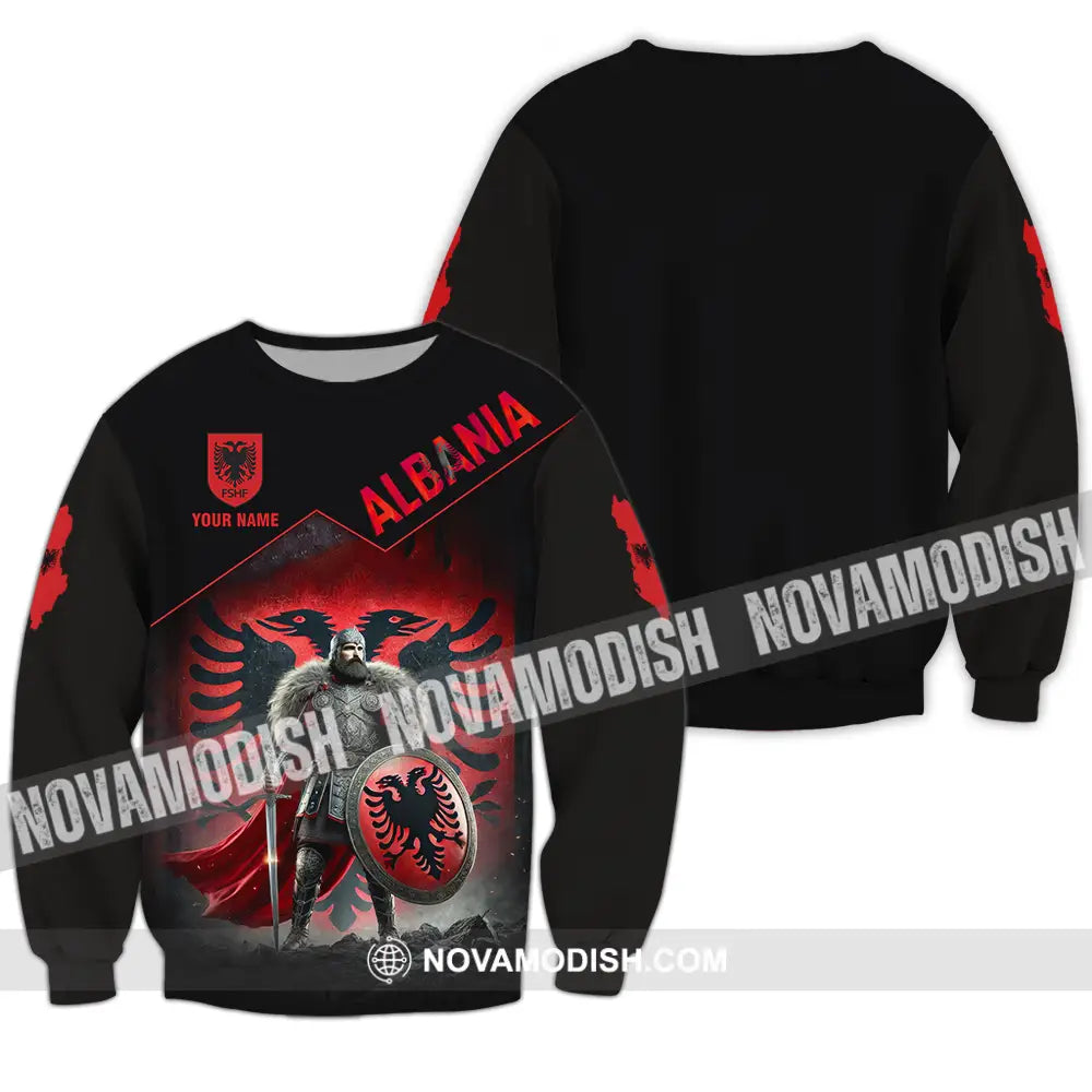Unisex Shirt - Custom Albania Warrior Shirt Long Sleeve / S T-shirt