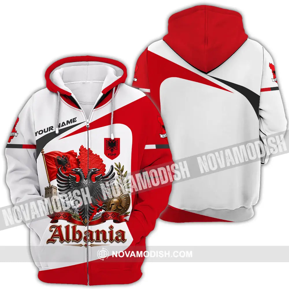 Unisex Shirt - Custom Albania Shirt - Zipper Hoodie / S - T-shirt