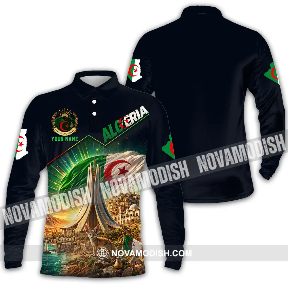 Unisex Shirt - Custom Algeria Shirt - Long Sleeve Polo / S - T-shirt