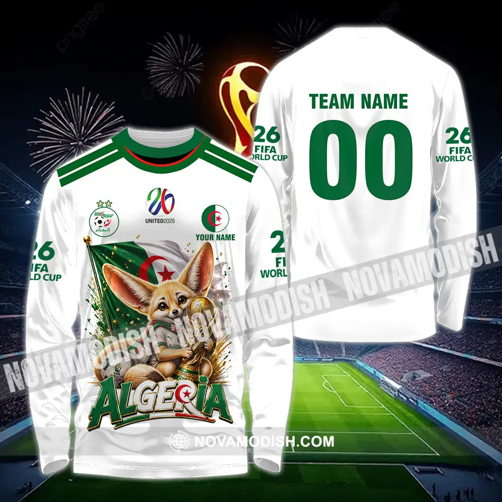 Unisex Shirt - Custom Algeria World Cup 2026 3D Shirt - Long Sleeve Shirt / S - T-shirt
