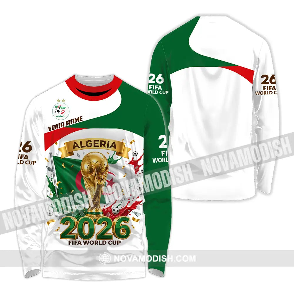 Unisex Shirt - Custom Algeria World Cup 2026 3D Shirt - Long Sleeve Shirt / S - T-shirt