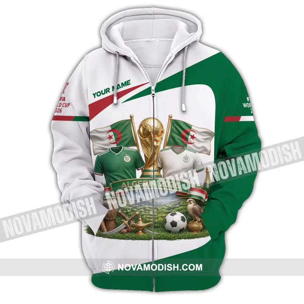 Unisex Shirt - Custom Algeria World Cup 2026 3D Shirt - Zipper Hoodie / S - T-shirt
