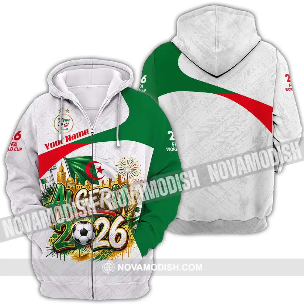 Unisex Shirt - Custom Algeria World Cup 2026 3D Shirt - Zipper Hoodie / S - T-shirt
