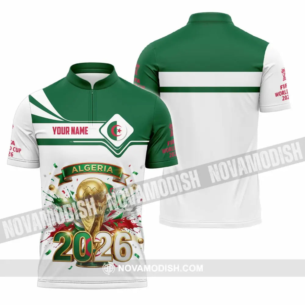 Unisex Shirt - Custom Algeria World Cup 2026 3D Shirt - Zipper Polo Shirt / S - T-shirt