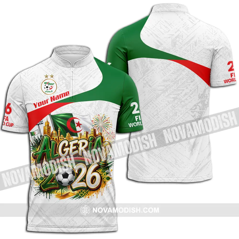 Unisex Shirt - Custom Algeria World Cup 2026 3D Shirt - Zipper Polo Shirt / S - T-shirt