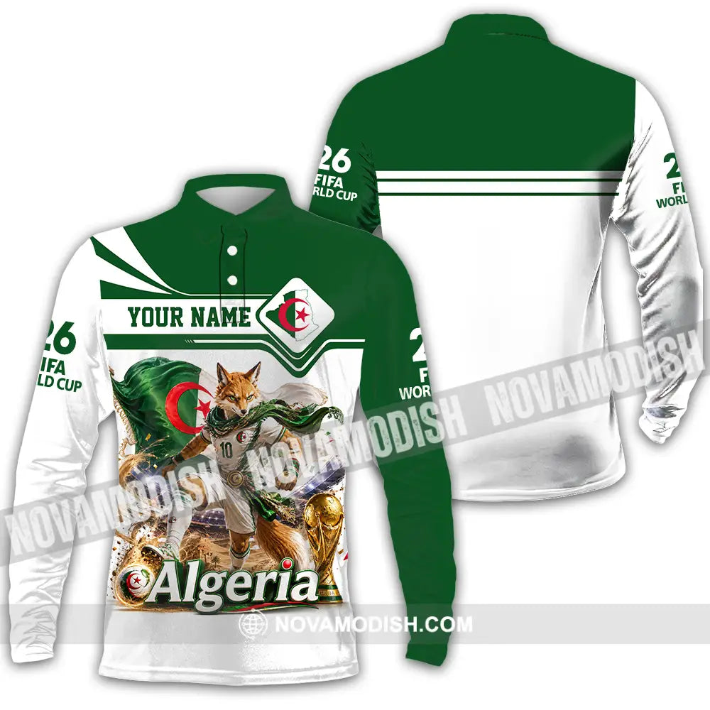 Unisex Shirt - Custom Algeria World Cup 2026 Shirt - Long Sleeve Polo / S - T-shirt