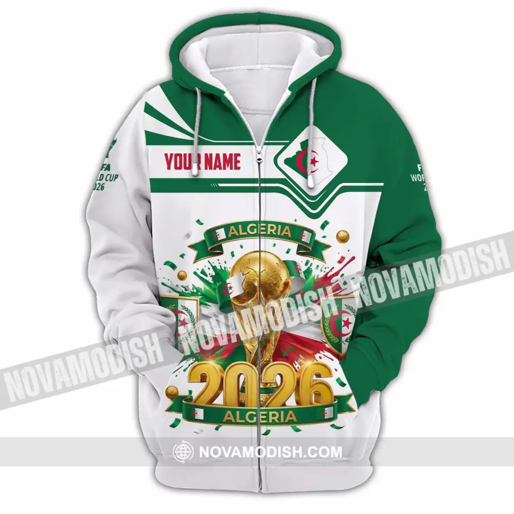 Unisex Shirt - Custom Algeria World Cup 2026 Shirt - Zipper Hoodie / S - T-shirt