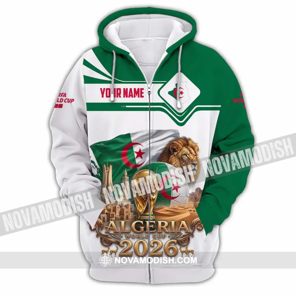 Unisex Shirt - Custom Algeria World Cup 2026 Shirt - Zipper Hoodie / S - T-shirt