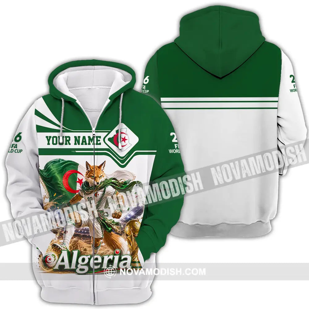 Unisex Shirt - Custom Algeria World Cup 2026 Shirt - Zipper Hoodie / S - T-shirt