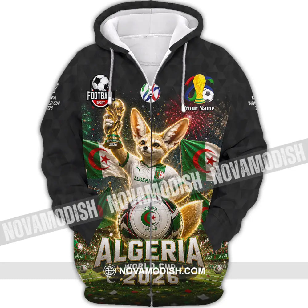Unisex Shirt - Custom Algeria World Cup 2026 Shirt - Zipper Hoodie / S - T-shirt