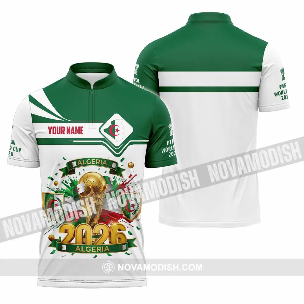 Unisex Shirt - Custom Algeria World Cup 2026 Shirt - Zipper Polo Shirt / S - T-shirt