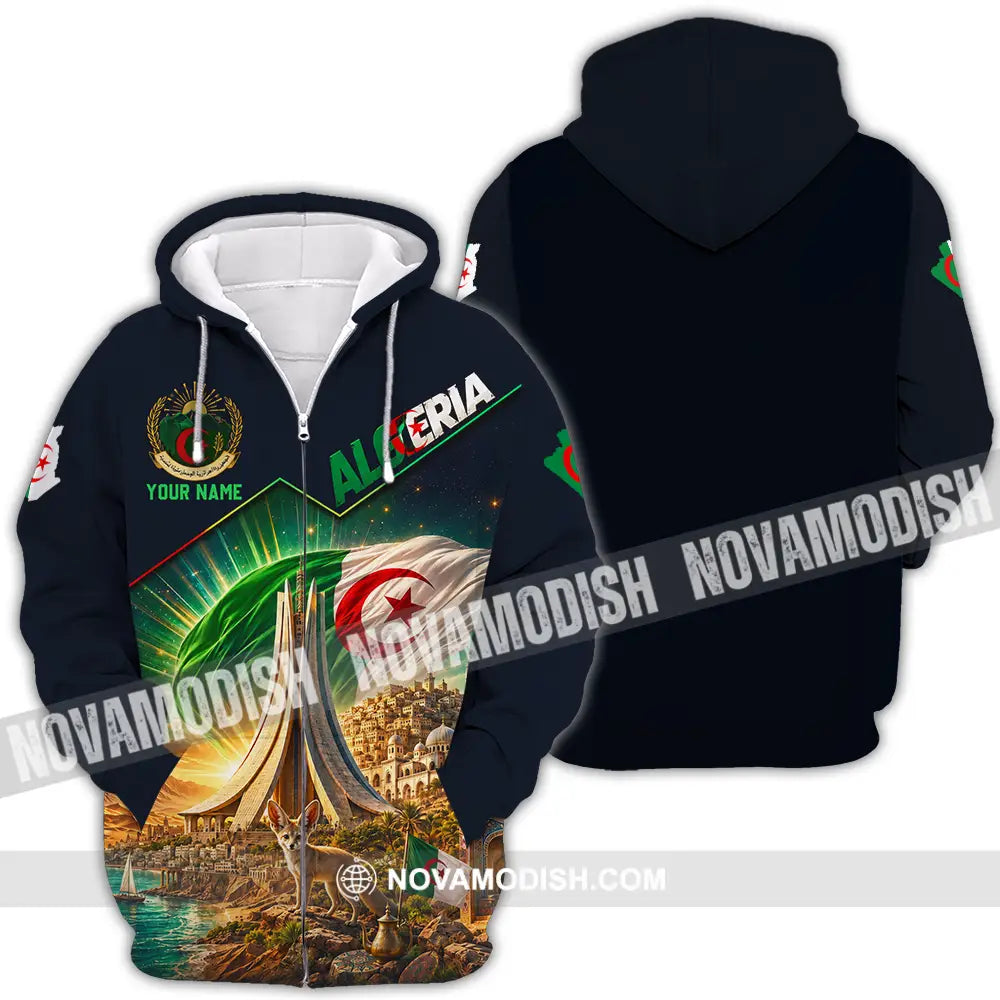 Unisex Shirt - Custom Algeria Shirt - Zipper Hoodie / S - T-shirt