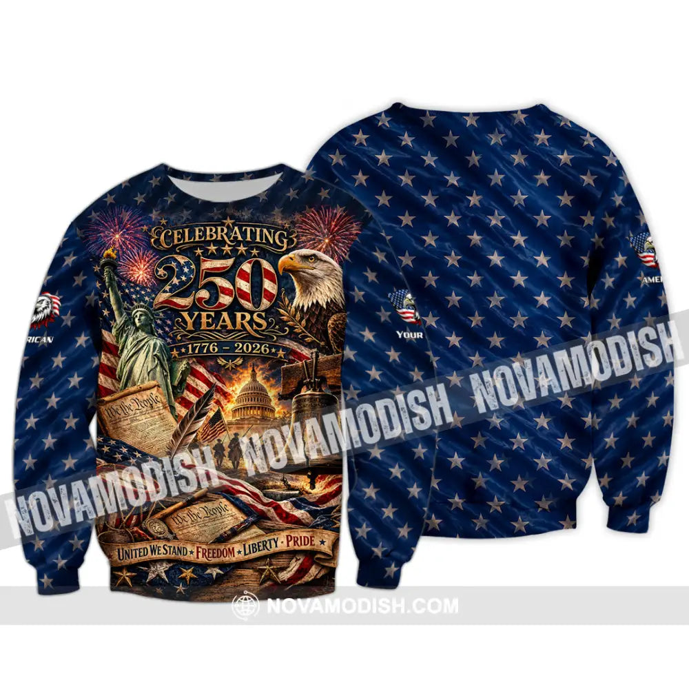 Unisex Shirt - Custom America 250 Years Shirt - Long Sleeve / S - T-shirt