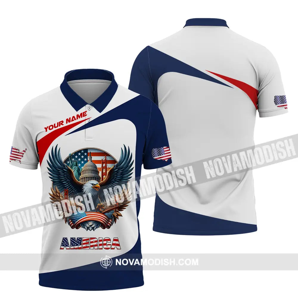 Unisex Shirt - Custom America 3D Shirt Polo Shirt / S T-shirt