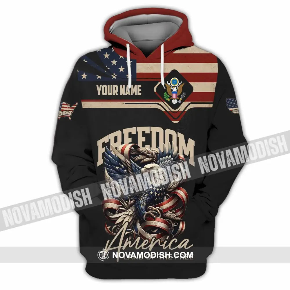 Unisex Shirt - Custom America Land Of The Free 3D Shirt Hoodie / S T-shirt