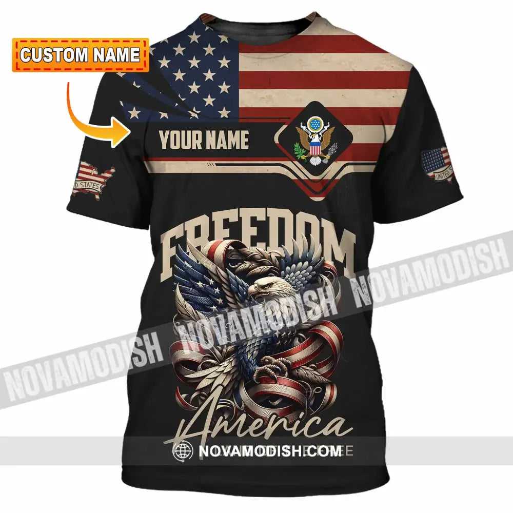 Unisex Shirt - Custom America Land Of The Free 3D Shirt T-shirt
