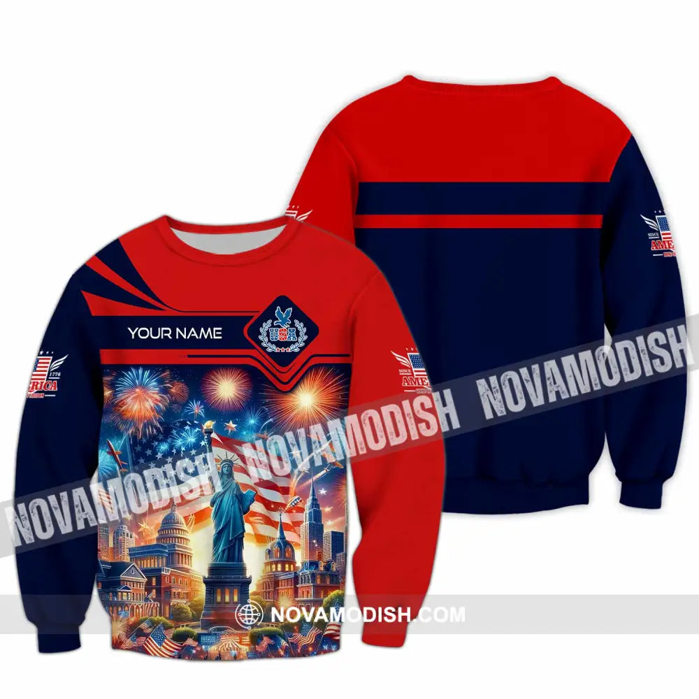 Unisex Shirt - Custom America Shirt Long Sleeve / S T-shirt