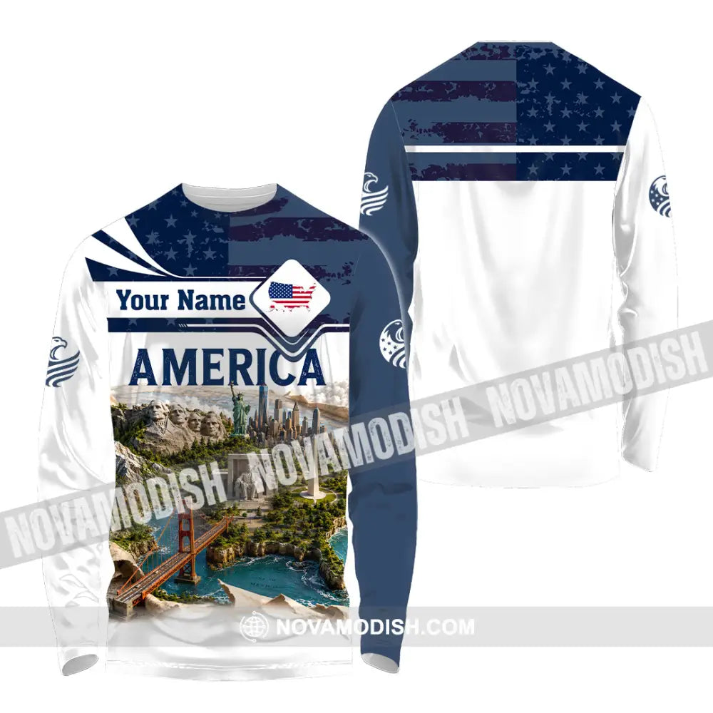 Unisex Shirt - Custom America Shirt - Long Sleeve Shirt / S - T-shirt