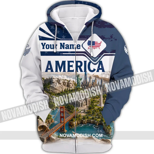 Unisex Shirt - Custom America Shirt - Zipper Hoodie / S - T-shirt