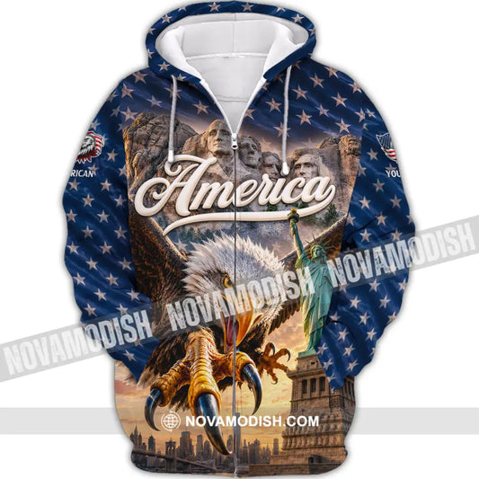 Unisex Shirt - Custom America Shirt - Zipper Hoodie / S - T-shirt