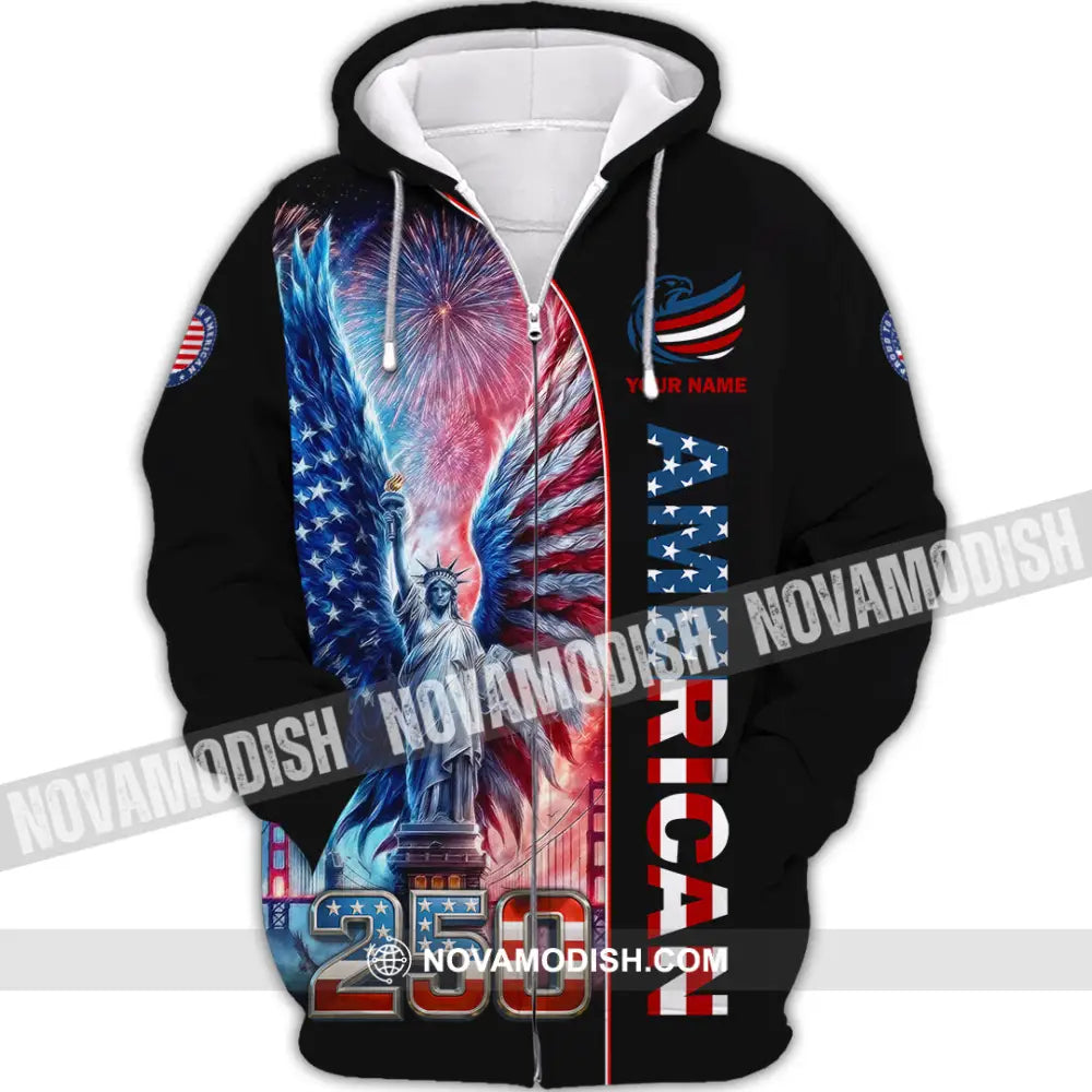 Unisex Shirt - Custom American 250 3D Shirt Zipper Hoodie / S T-shirt