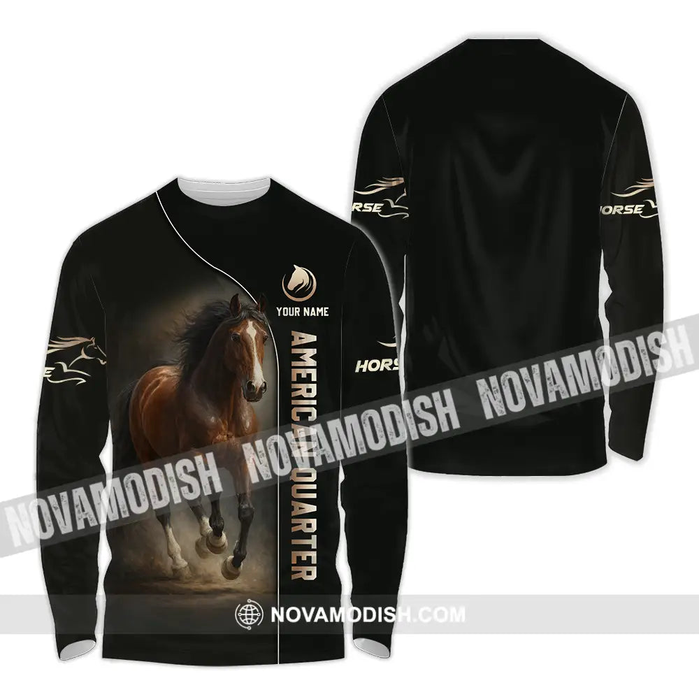 Unisex Shirt - Custom American Quarter Horse Shirt Long Sleeve Shirt / S T-shirt