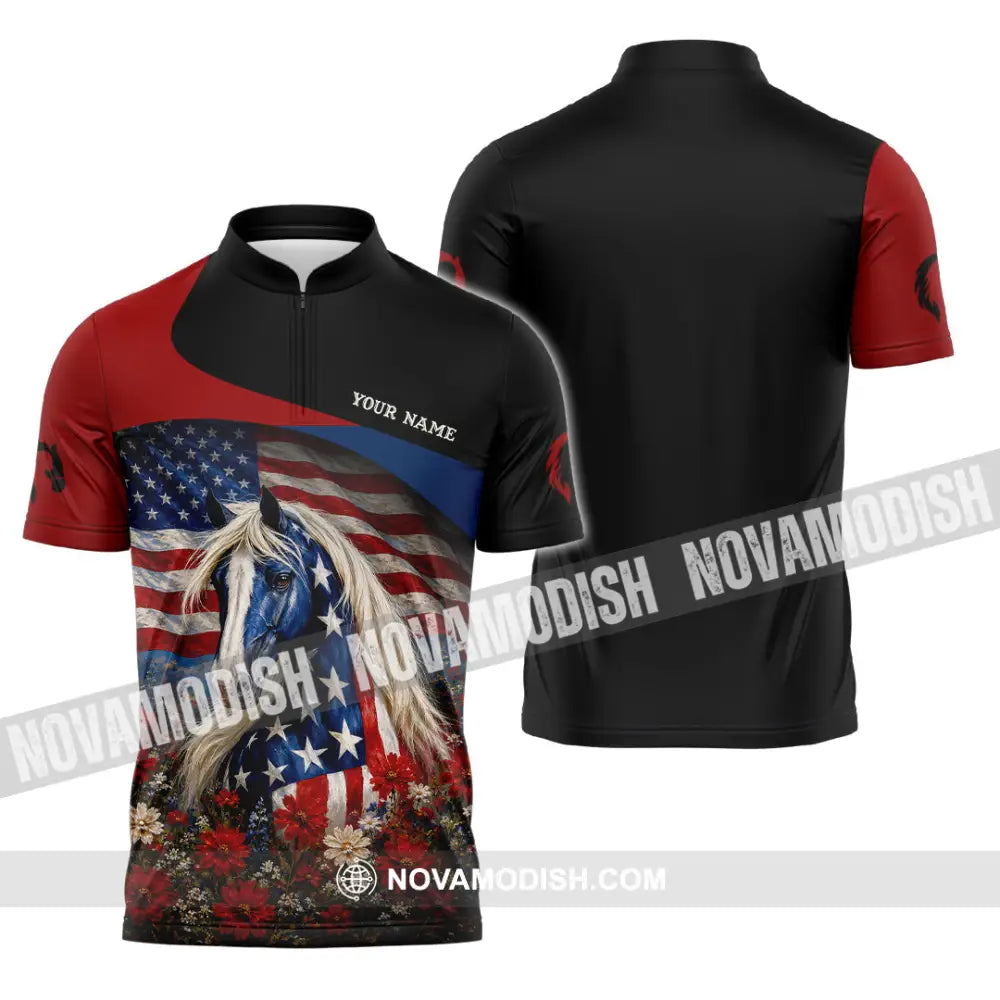 Unisex Shirt - Custom American Shirt - Zipper Polo Shirt / S - T-shirt
