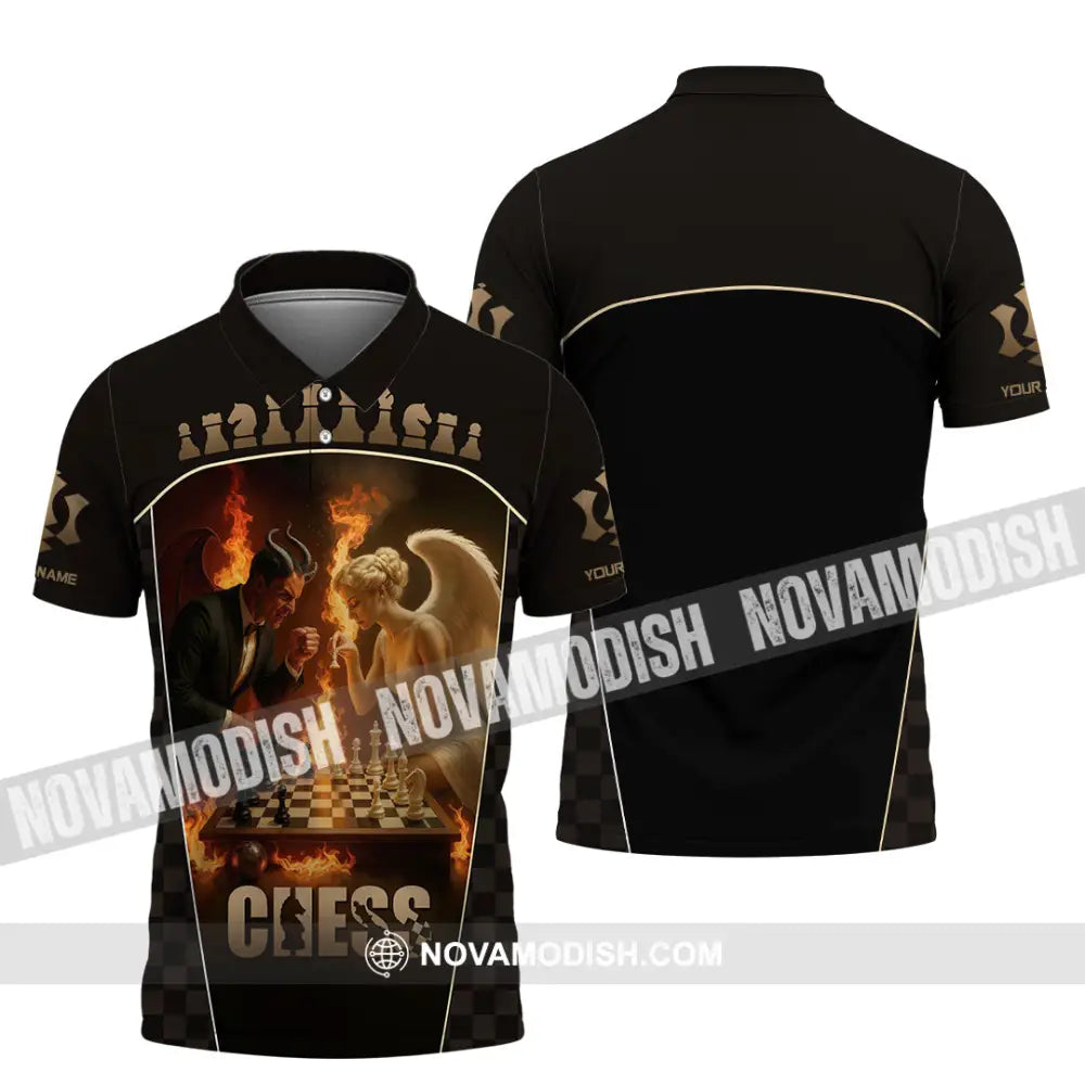 Unisex Shirt - Custom Angels & Demons Chess Shirt For Couple Polo Shirt / S T-shirt