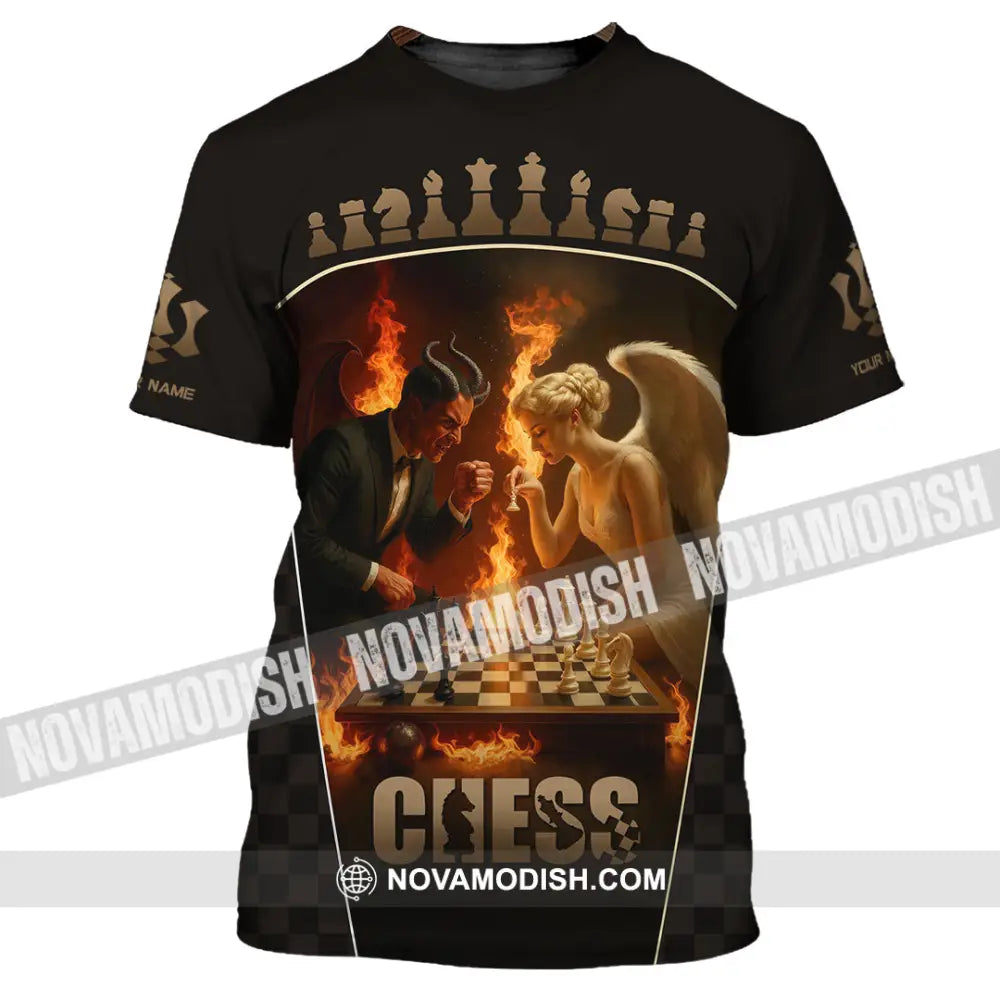 Unisex Shirt - Custom Angels & Demons Chess Shirt For Couple T-Shirt / S T-shirt