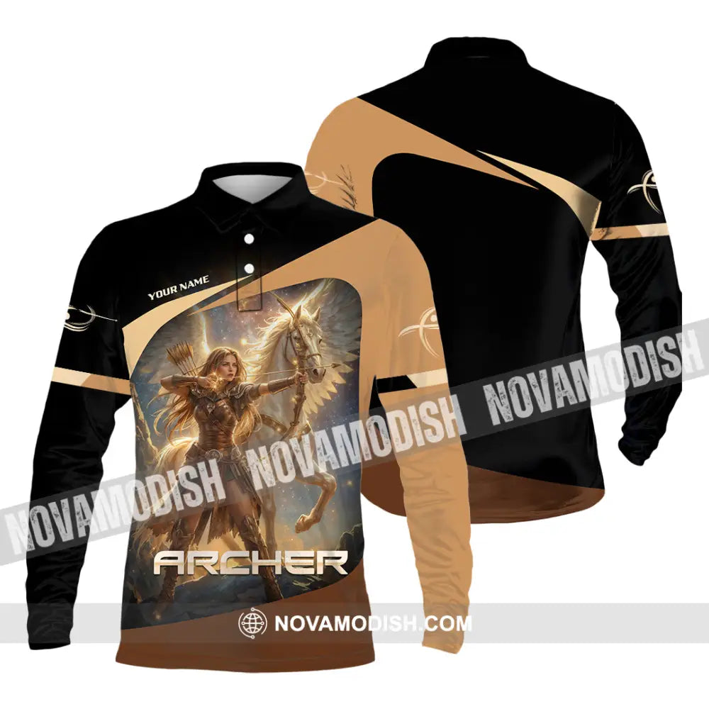 Unisex Shirt - Custom Archer 3D Shirt Long Sleeve Polo / S T-shirt