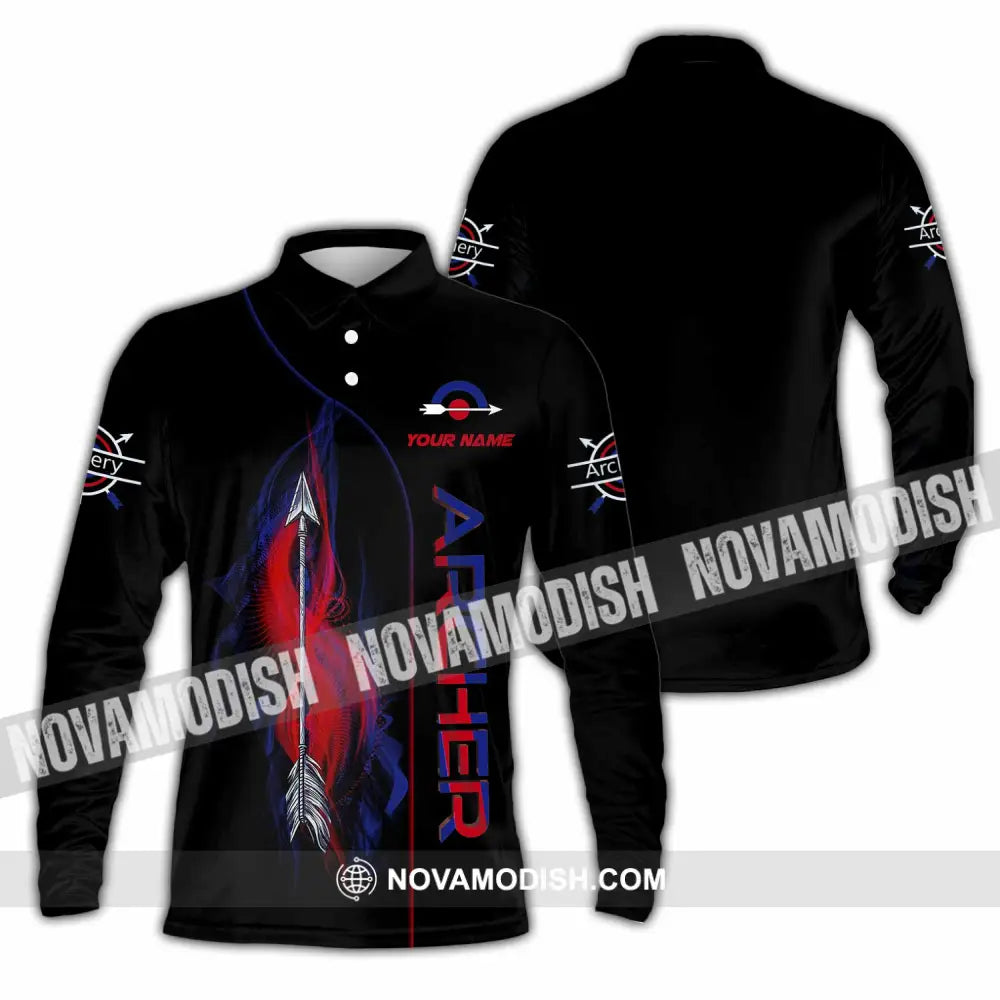 Unisex Shirt - Custom Archer 3D Shirt Long Sleeve Polo / S T-shirt