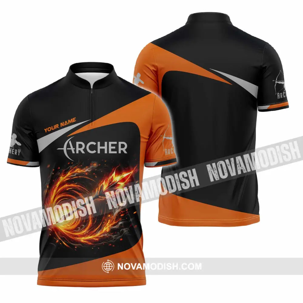 Unisex Shirt - Custom Archer Shirt Zipper Polo Shirt / S T-shirt