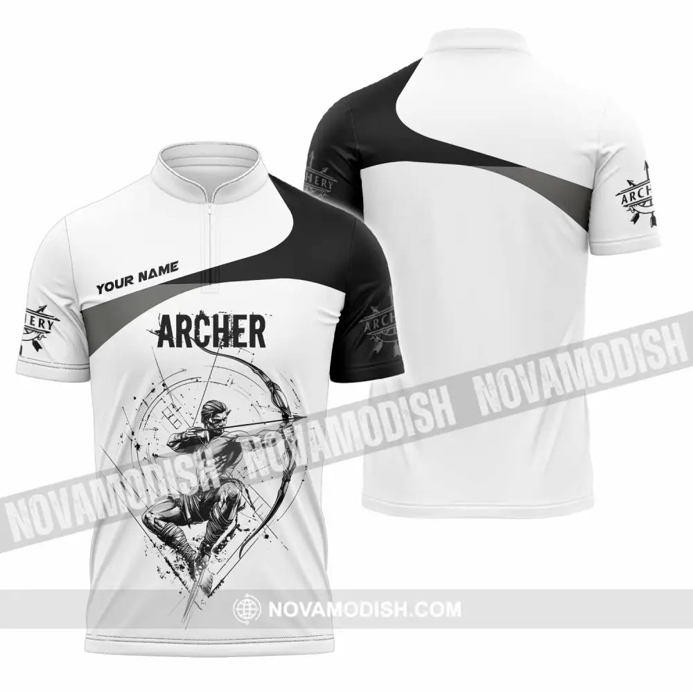 Unisex Shirt - Custom Archer Shirt Zipper Polo Shirt / S T-shirt