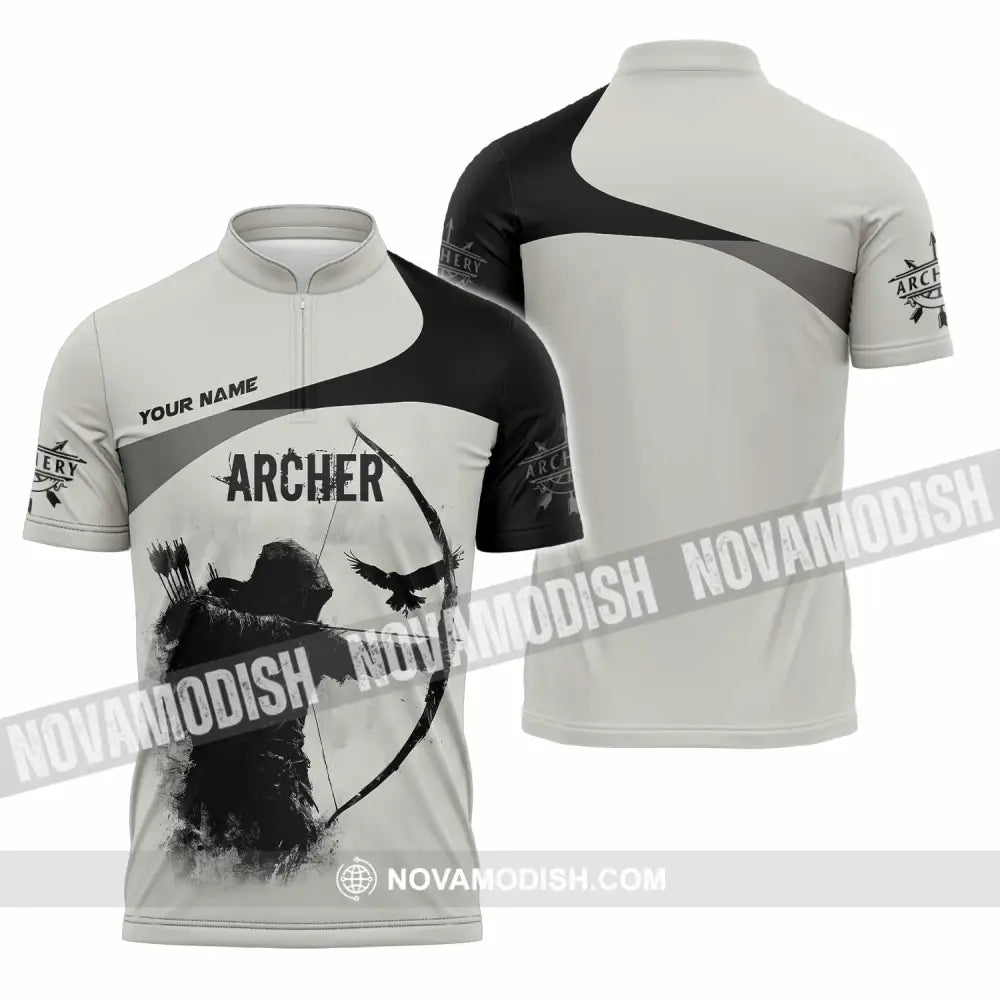Unisex Shirt - Custom Archer Shirt Zipper Polo Shirt / S T-shirt