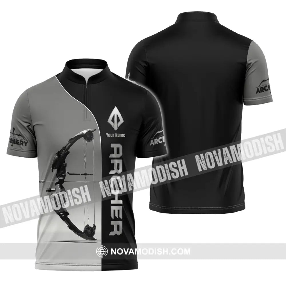 Unisex Shirt - Custom Archer Shirt Zipper Polo Shirt / S T-shirt