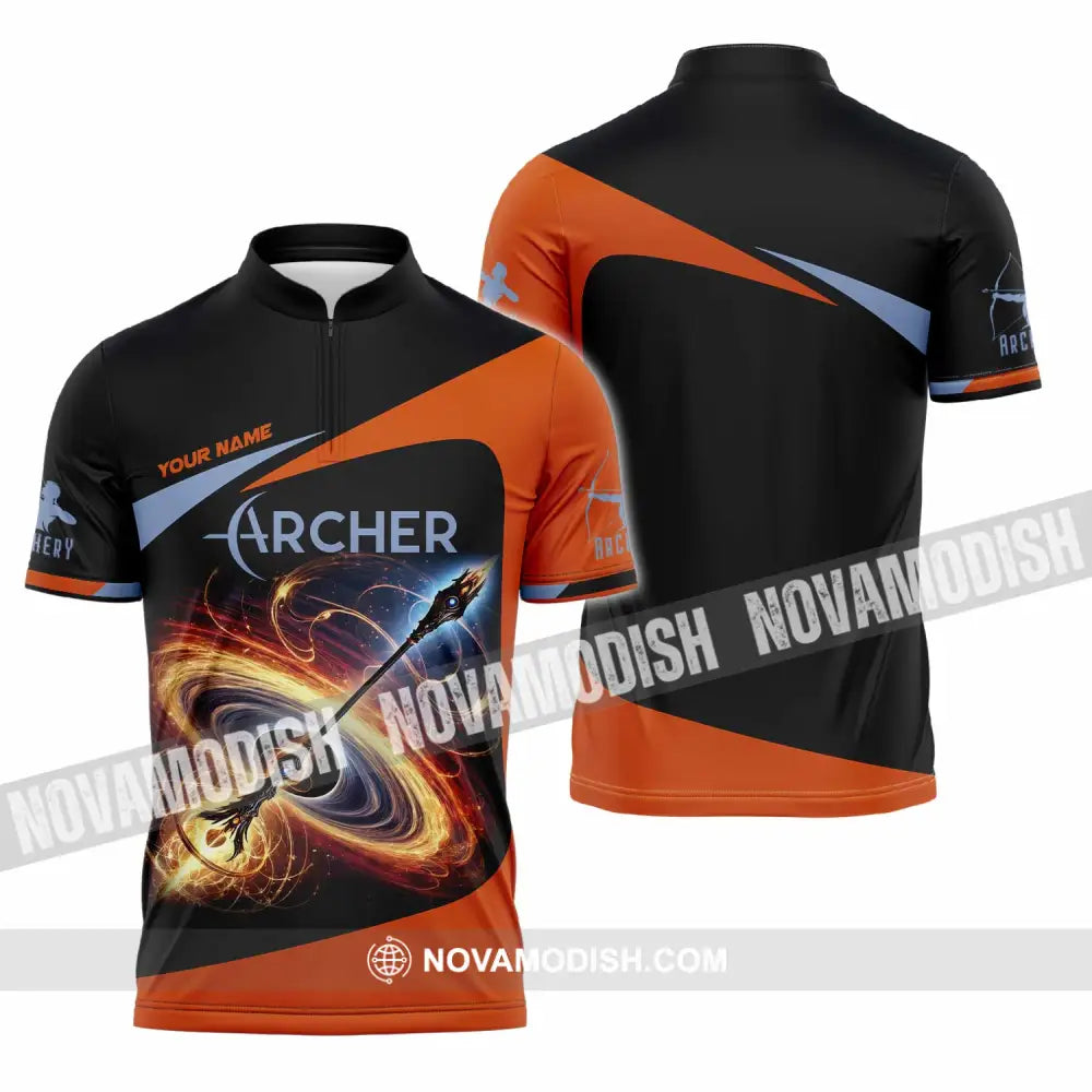 Unisex Shirt - Custom Archer Shirt Zipper Polo Shirt / S T-shirt