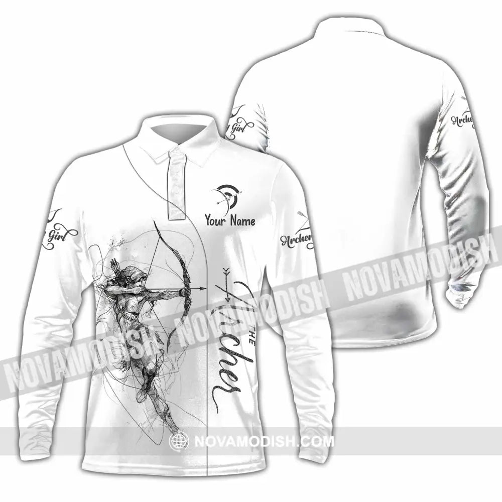 Unisex Shirt - Custom Archery 3D Shirt Long Sleeve Polo / S T-shirt
