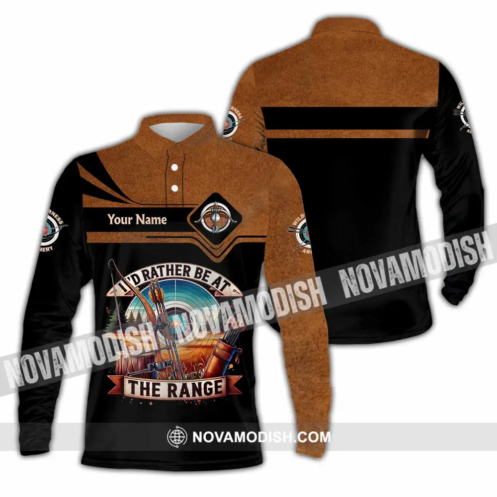 Unisex Shirt - Custom Archery 3D Shirt Long Sleeve Polo / S T-shirt