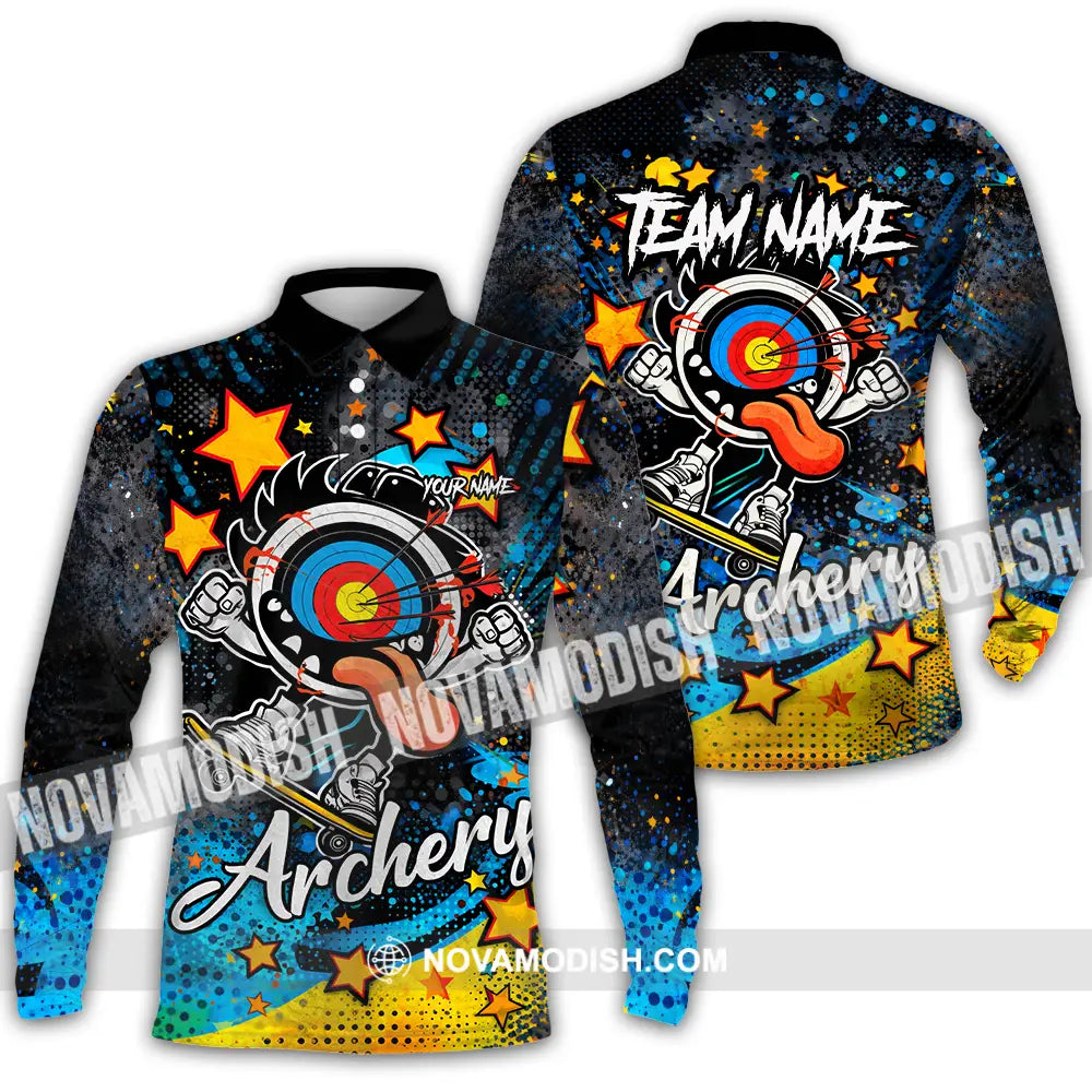 Unisex Shirt - Custom Archery 3D Shirt Long Sleeve Polo / S T-shirt