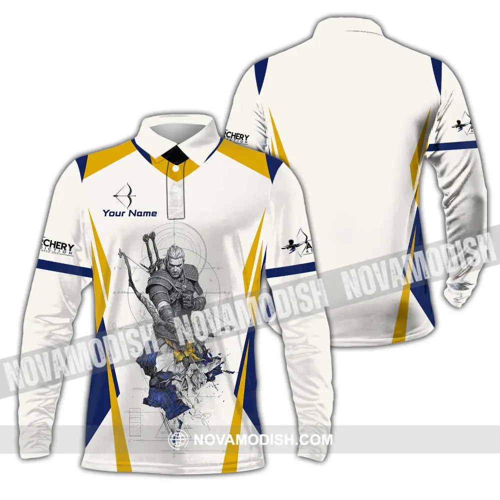 Unisex Shirt - Custom Archery 3D Shirt Long Sleeve Polo / S T-shirt