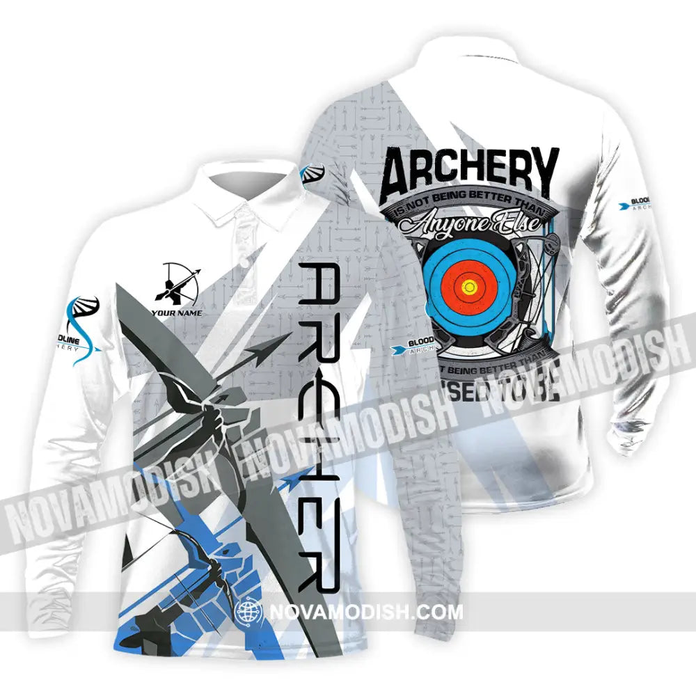Unisex Shirt - Custom Archery 3D Shirt Long Sleeve Polo / S T-shirt